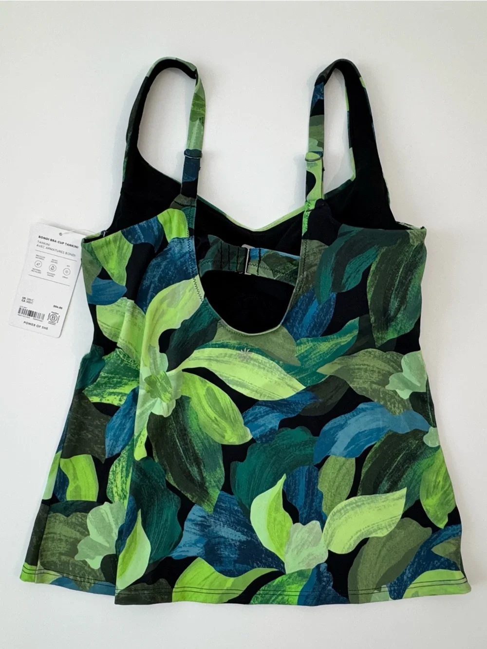 Athleta Bondi Bra Cup Tankini Top | Liana Floral Green | Size 38 B/C - Picture 4 of 6